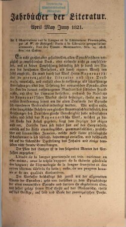 Jahrbücher der Literatur. 14. 1821