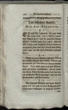 Das sechszehnte Kapitel. Von den Obstgärten.