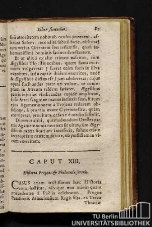 Caput XIII. Historia Prognes & Philomela sororis.