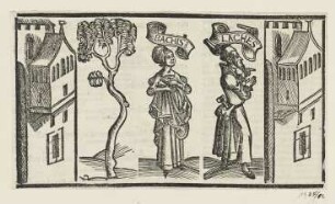 Bachis und Laches, erstmals erschienen in: "Terentius", Straßburg 1496, fol. CLXXI