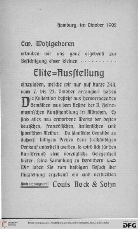 Elite-Ausstellung (Nr 1-75)