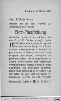 Elite-Ausstellung (Nr 1-75)