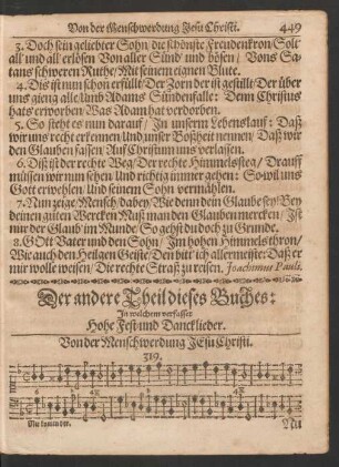 Der andere Theil dieses Buches: In welchem verfasset Hohe Fest- und Dancklieder.