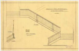 Warenhaus Wertheim, Leipziger Straße, Berlin 3. Bauabschnitt, Erweiterungsbau Leipziger Platz: Treppengeländer, 1:10, 1:20