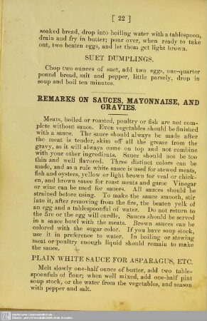 Remarks on Sauces, Mayonnaise, and Gravies