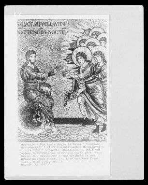 Mosaikprogramm — Bilder im Langhaus — Altes Testament — Südseite, Obergaden, 2. Feld von Osten: Scheidung von Licht und Dunkelheit