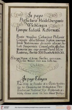 (248-253) Grabinschriften aus Wieblingen, Edingen, Neckarhausen, Eppelheim und Neckargemünd