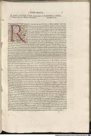 Enneades ab orbe condito : mit Widmungsbrief des Autors an den Dogen Augustinus Barbadicus und Brief an Democritus. Mit Privileg