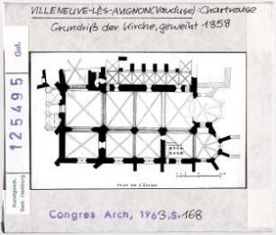 Villeneuve-les-Avignon: Grand Chartreuse, Grundriss der Kirche