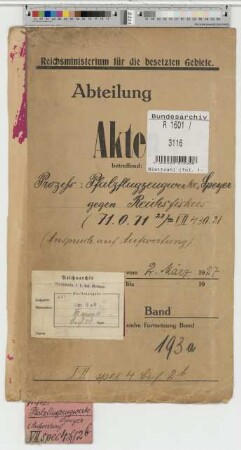 Prozeß: Pfalzflugzeugwerke, Speyer gegen Reichsfiskus