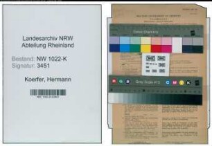 Entnazifizierung Hermann Koerfer , geb. 23.11.1899 (Postbeamter)