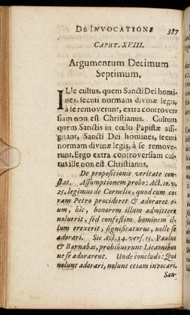 Caput XVIII. Argumentum Decimum Septimum.