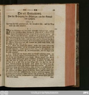 Die 26. Betrachtung. Von der Befreyung der Gläubigen von der Gewalt des Teufels.