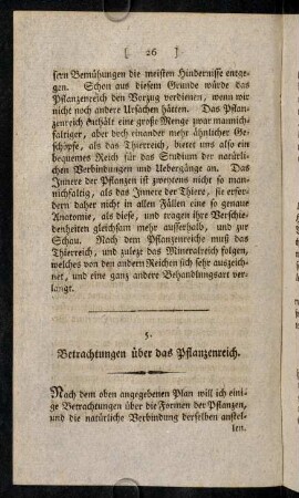 26-56, 5. Betrachtungen über das Pflanzenreich.