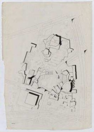 Eingeladener Wettbewerb Staatsbibliothek der Stiftung Preußischer Kulturbesitz (nicht realisiert) – Lageplan. Berlin-Tiergarten, Potsdamer Straße