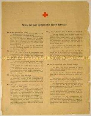 Programmatisches Flugblatt des Deutschen Roten Kreuzes zur Mitgliederwerbung - mit Gründungsgeschichte und Zielsetzung