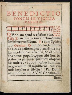 Benedictio Fontis In Vigilia Paschae.