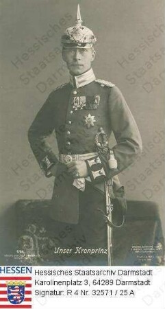 Wilhelm Kronprinz v. Preußen (1882-1951) / Porträt in Uniform, stehend, Kniestück