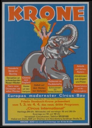 Circus Krone - Circus international, München, ohne Jahr
