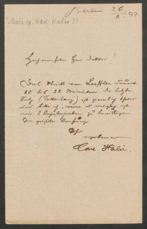 Brief an Franz Wüllner : 26.08.1897