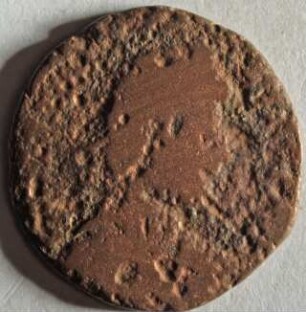 Römische Münze, Nominal Maiorina, Prägeherr unklar, Prägeort nicht bestimmbar, Original