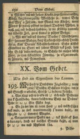 XX. Vom Gebet