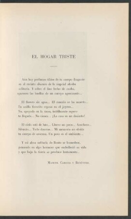 El hogar triste : (Poesía)