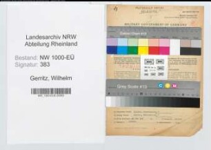 Entnazifizierung Wilhelm Gerritz, geb. 13.06.1902 (Lehrer)