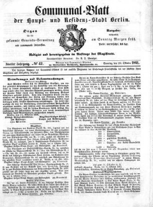 1861,42: No. 42, 20. Oktober 1861