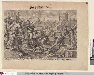 [Hiskija schneidet Jerusalem die Wasserzufuhr ab; Hezekiah Cutting of the Water Supply outside Jerusalem]