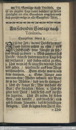 Am siebenden Sontage nach Trinitatis