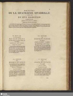 Devises De La Quatrieme Quadrille