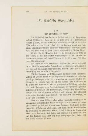 IV. Physische Geographie