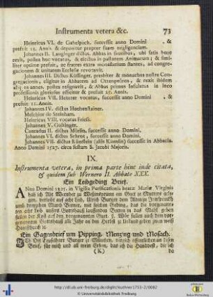Instrumenta vetera, in prima parte citata.
