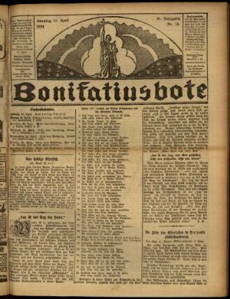 Erste Ausgabe vom Sonntag, den 20. April 1924.