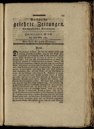 Zwanzigstes Stück, den 15ten May, 1790.