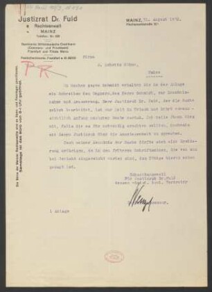 Brief an B. Schott's Söhne : 31.08.1932