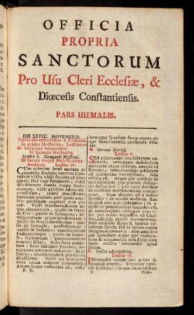 1-14, Officia propria Sanctorum...