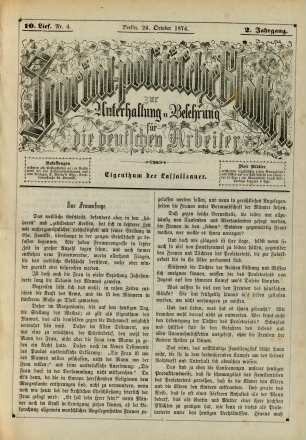 10. Lief. Nr. 4. Berlin, 24. October 1874. 2. Jahrgang.