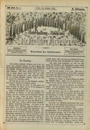10. Lief. Nr. 4. Berlin, 24. October 1874. 2. Jahrgang.