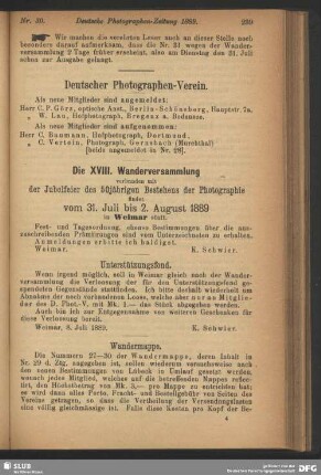 Die XVIII. Wanderversammlung