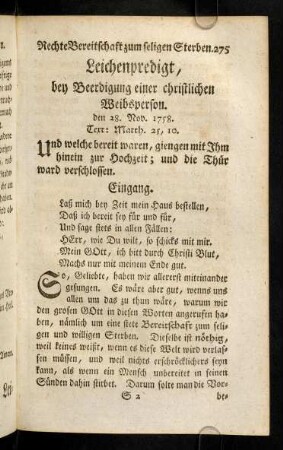 275-277, Text; Eingang; Gebet