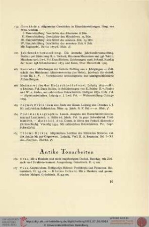 Antike Tonarbeiten (Nr. 166-181)