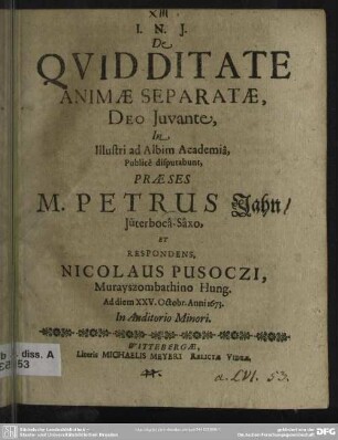 De quidditate animae separatae de juvante