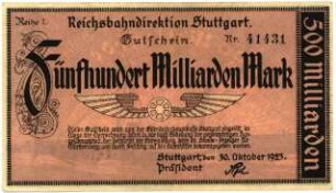 Geldschein, 500 Milliarden Mark, 30.10.1923