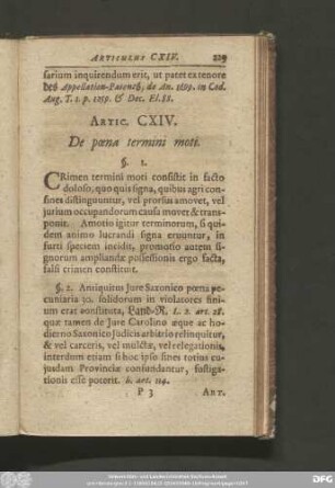 Artic. CXIV. De poena termini moti.