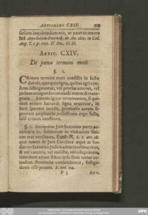 Artic. CXIV. De poena termini moti.