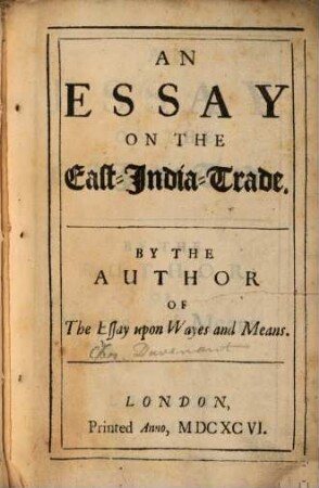 An essay on the East-India-trade