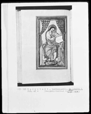 Evangeliar, angeblich aus Sankt Gereon in Köln — Evangelistenbild Markus, Folio 43 verso