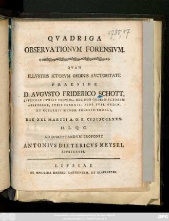 Qvadriga Observationvm Forensivm